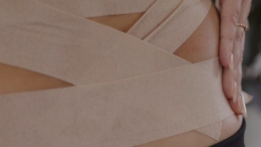 McConnell Therapeutics Under Tape Sensitive silicone-based under layer applied to the lower back for sensitive skin taping