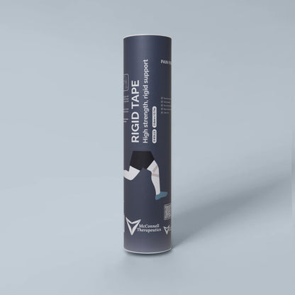 McConnell Therapeutics Rigid Tape Tube containing 8 rolls of premium zinc oxide sports strapping tape